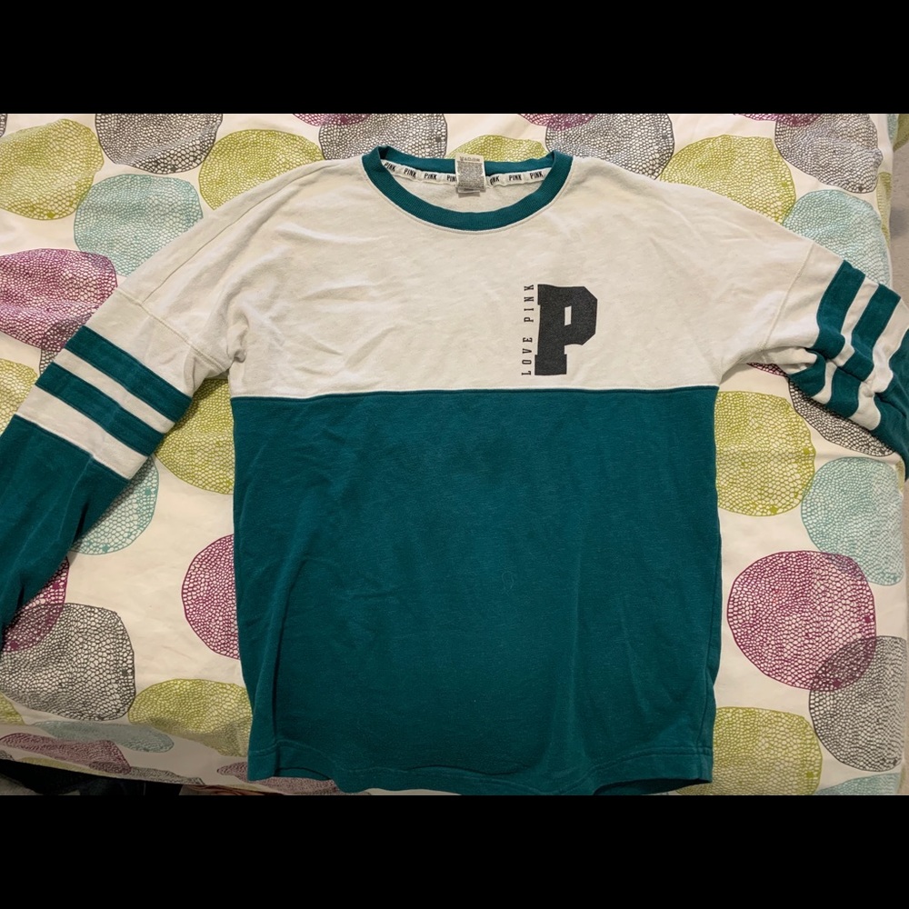 Varsity-style PINK sweater